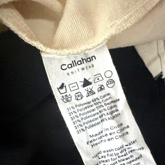 Callahan Knitwear Sweater Rana Cream Black Colorblock Front Twist Knot - Picture 11 of 16